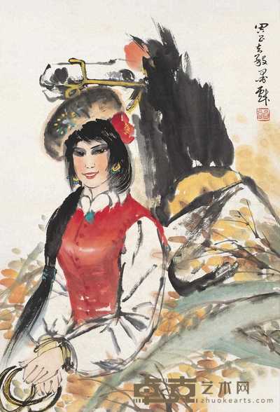 周昌谷 牧马人 镜心 68×45cm